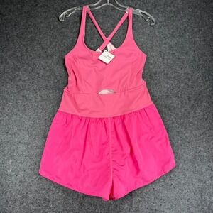 TCEC Athletic Romper Pink Sleeveless Cutout Crossback - Women's L